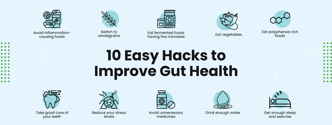 10 Easy Hacks to Improve Gut Health